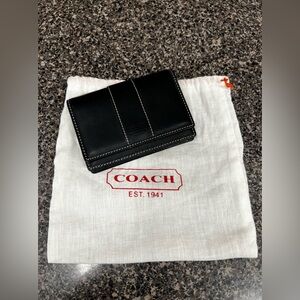 Coach Black Leather Key Ring Wallet